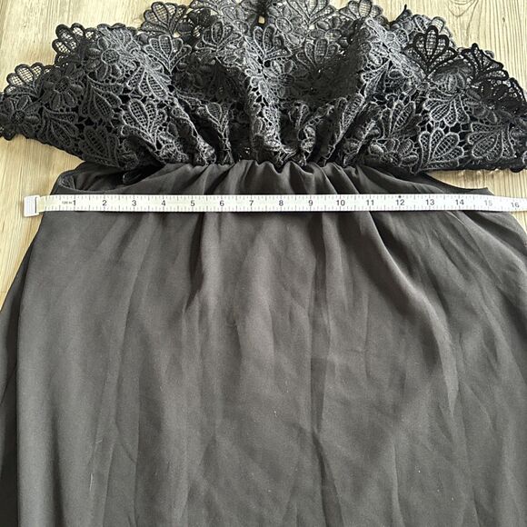 Eliza J Lace Off-The- Shoulder Black Short Dress Size 2 (runs big) - Picture 6 of 9